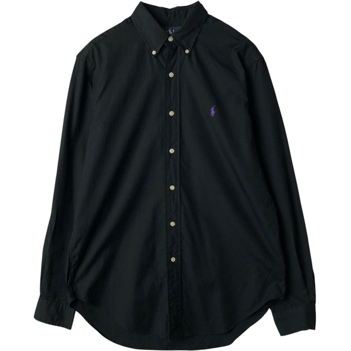 Ralph Lauren Classic Fit Long Sleeve Button Down Shirt Men's M cotton black type Vintage Second Hand