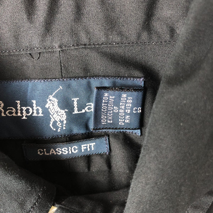 Ralph Lauren Classic Fit Long Sleeve Button Down Shirt Men's M cotton black type Vintage Second Hand
