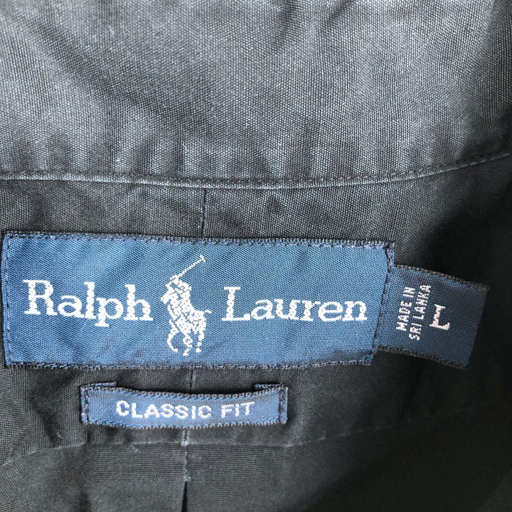 Ralph Lauren Classic Fit Long Sleeve Button Down Shirt, Men's Size L cotton black type Vintage Second Hand