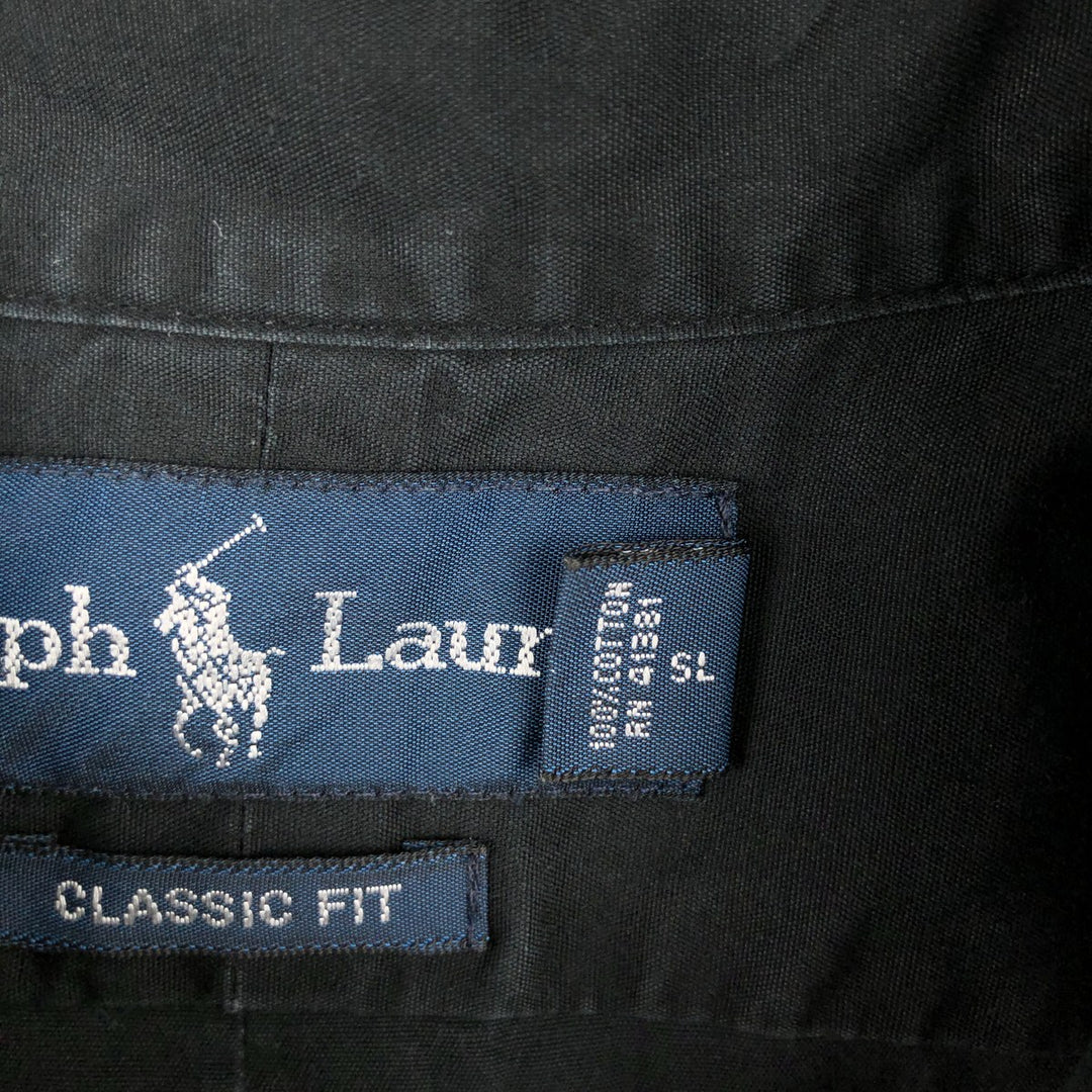 Ralph Lauren Classic Fit Long Sleeve Button Down Shirt, Men's Size L cotton black type Vintage Second Hand