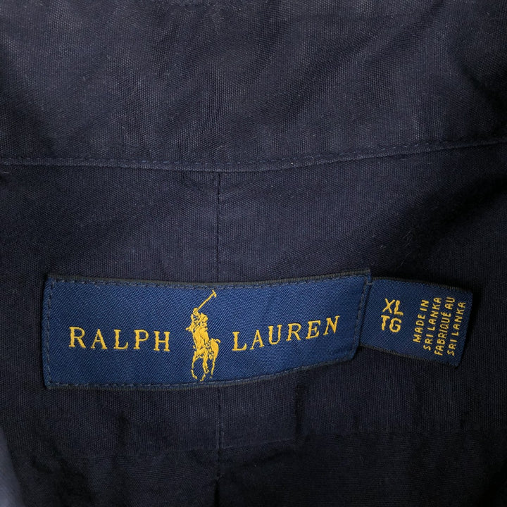 Ralph Lauren long sleeve button down shirt, men's XL size cotton navy blue type Vintage Second Hand