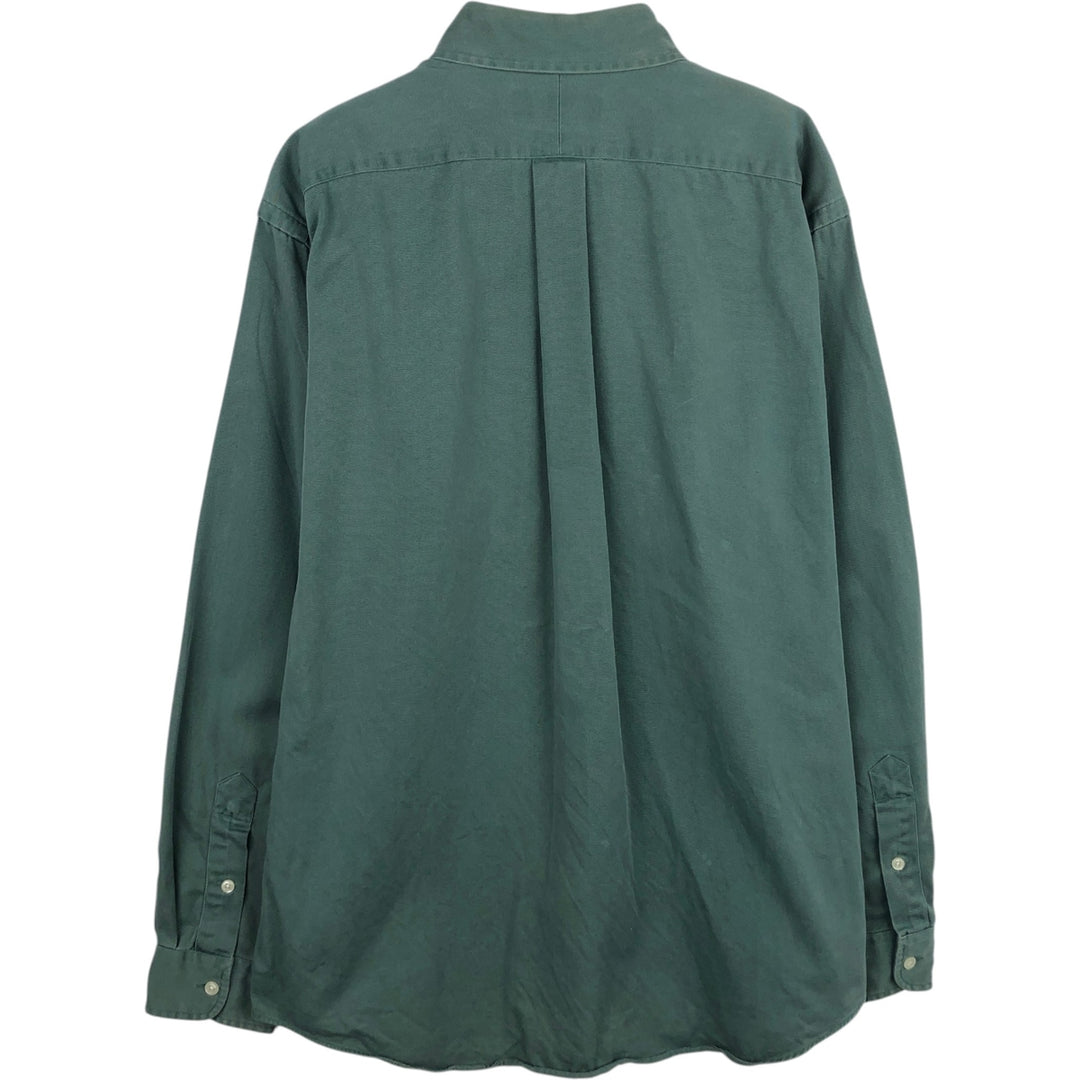Ralph Lauren CUSTOM FIT long sleeve button down shirt, men's size L cotton green type Vintage Second Hand