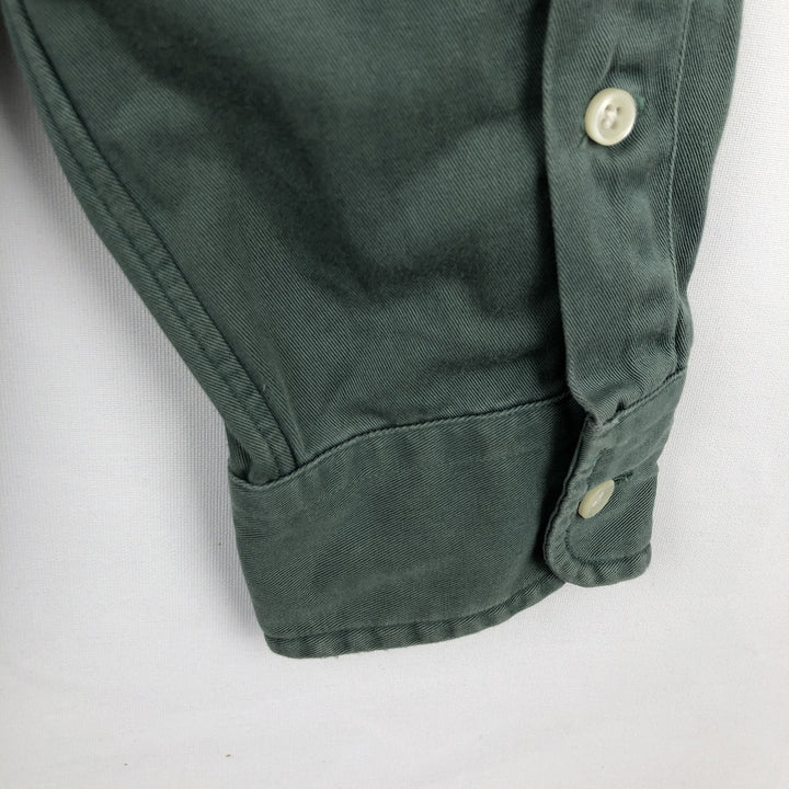 Ralph Lauren CUSTOM FIT long sleeve button down shirt, men's size L cotton green type Vintage Second Hand
