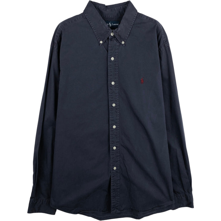 Ralph Lauren Classic Fit Long Sleeve Button Down Shirt Men's XL cotton navy blue type Vintage Second Hand