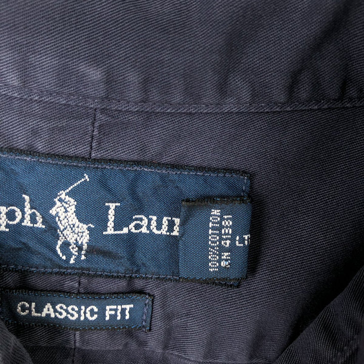 Ralph Lauren Classic Fit Long Sleeve Button Down Shirt Men's XL cotton navy blue type Vintage Second Hand