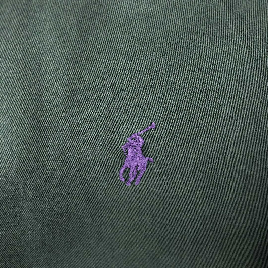 Ralph Lauren BLAKE long sleeve button down shirt, men's size L cotton green type Vintage Second Hand