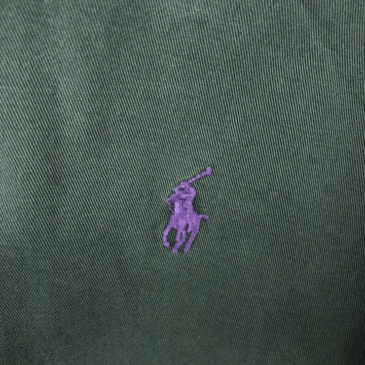 Ralph Lauren BLAKE long sleeve button down shirt, men's size L cotton green type Vintage Second Hand