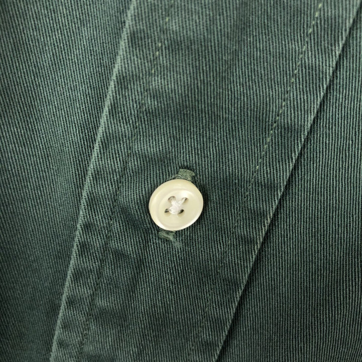 Ralph Lauren BLAKE long sleeve button down shirt, men's size L cotton green type Vintage Second Hand