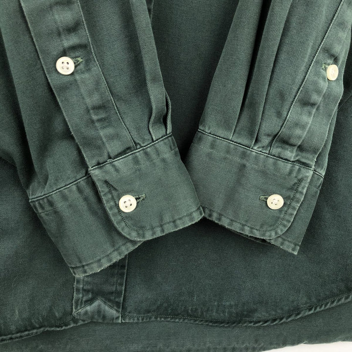 Ralph Lauren BLAKE long sleeve button down shirt, men's size L cotton green type Vintage Second Hand