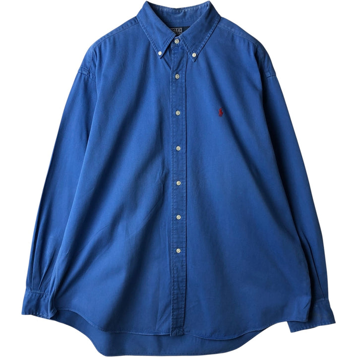 Ralph Lauren POLO by Ralph Lauren BLAKE Long-Sleeve Button-Down Shirt, Men's Size XL (approx.) cotton blue type Vintage Second Hand