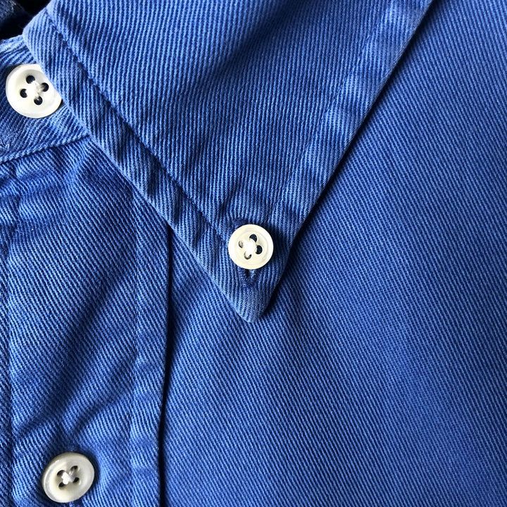Ralph Lauren POLO by Ralph Lauren BLAKE Long-Sleeve Button-Down Shirt, Men's Size XL (approx.) cotton blue type Vintage Second Hand