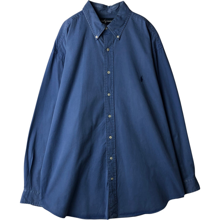 Ralph Lauren long sleeve button down shirt, men's XL size cotton blue type Vintage Second Hand