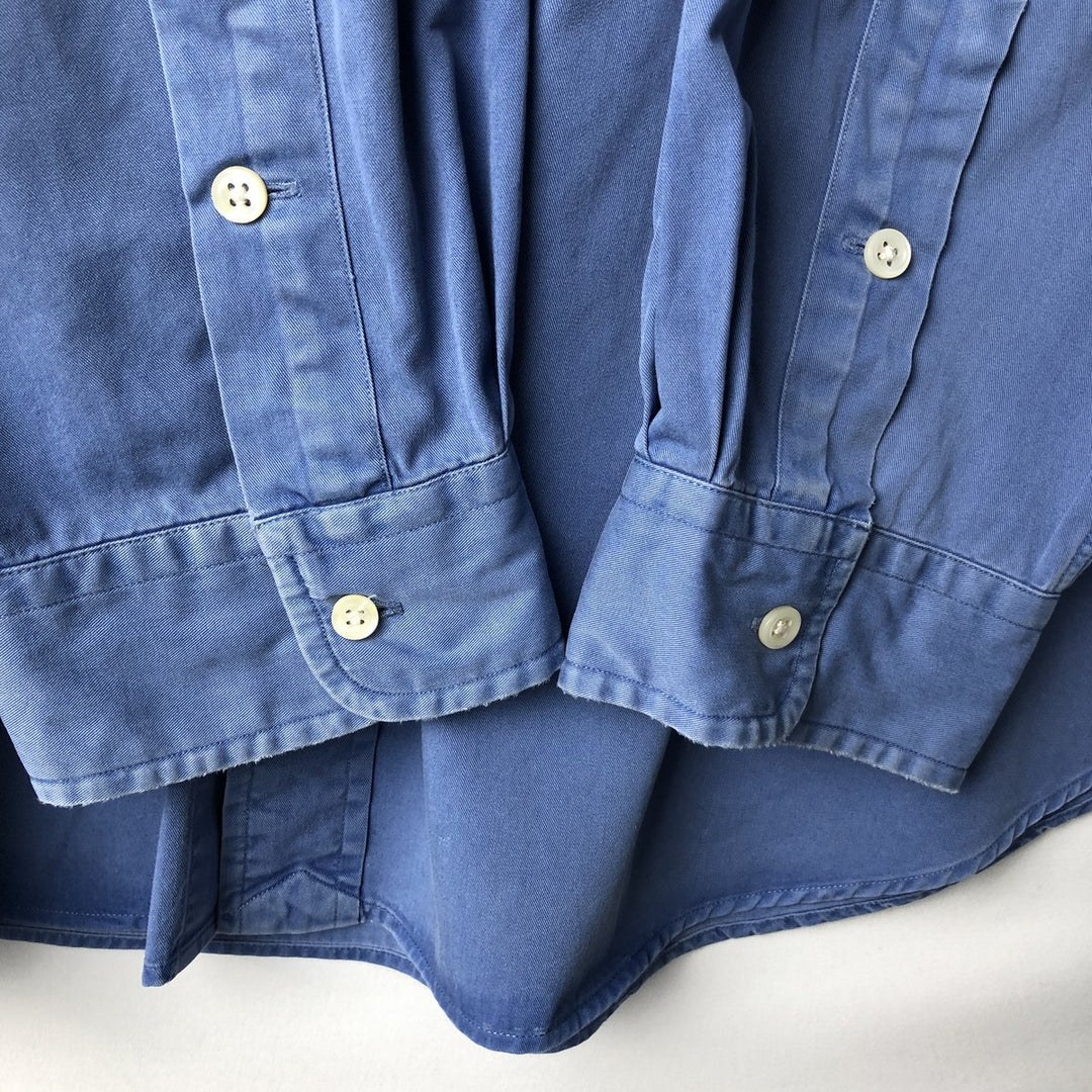 Ralph Lauren long sleeve button down shirt, men's XL size cotton blue type Vintage Second Hand