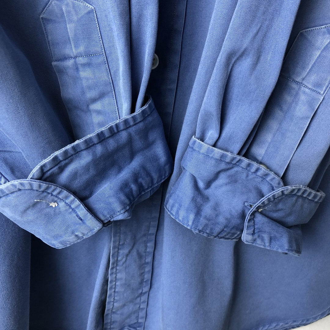 Ralph Lauren long sleeve button down shirt, men's XL size cotton blue type Vintage Second Hand