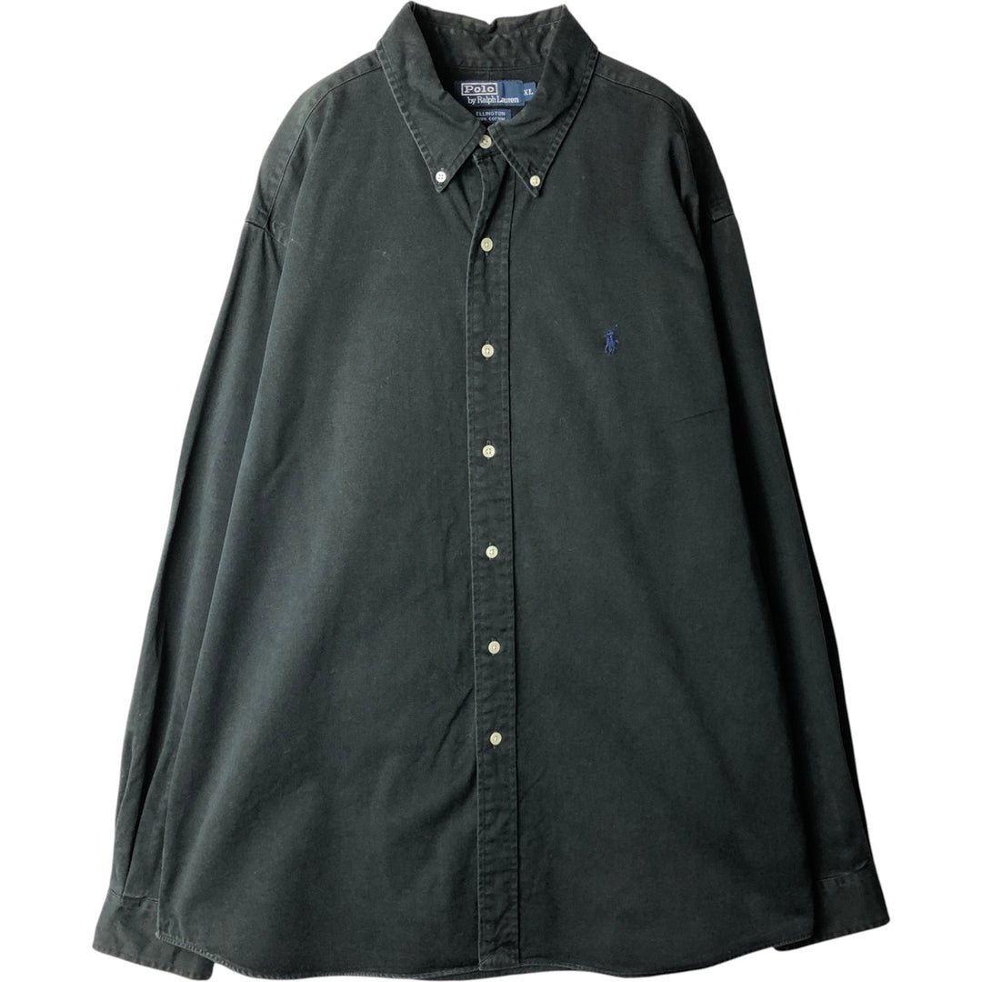 Ralph Lauren POLO by Ralph Lauren long sleeve button down shirt, men's XL size cotton black type Vintage Second Hand