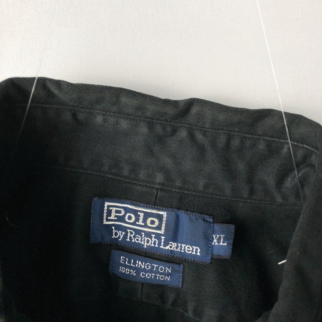 Ralph Lauren POLO by Ralph Lauren long sleeve button down shirt, men's XL size cotton black type Vintage Second Hand