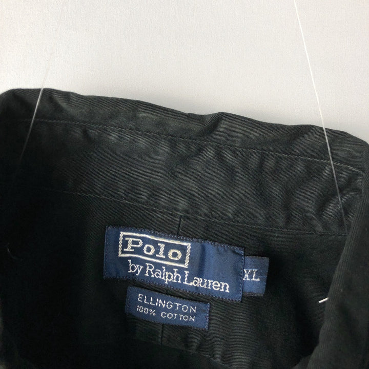 Ralph Lauren POLO by Ralph Lauren long sleeve button down shirt, men's XL size cotton black type Vintage Second Hand