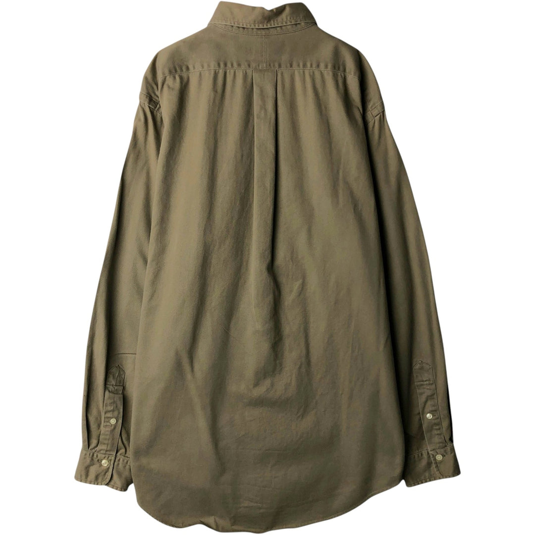 Ralph Lauren long sleeve button down shirt, men's size L cotton Khaki type beige Vintage Second Hand