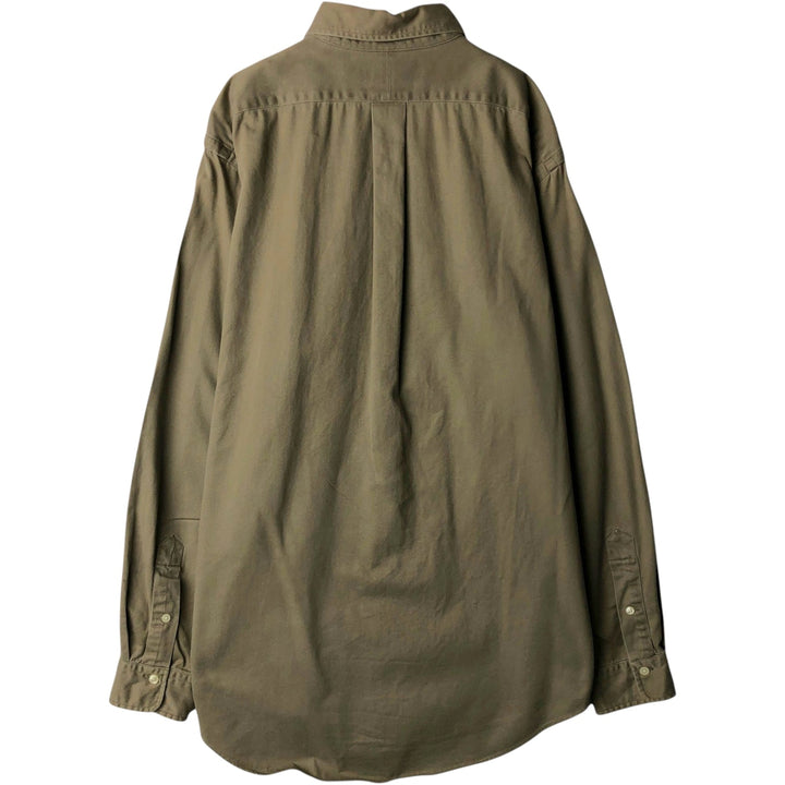 Ralph Lauren long sleeve button down shirt, men's size L cotton Khaki type beige Vintage Second Hand
