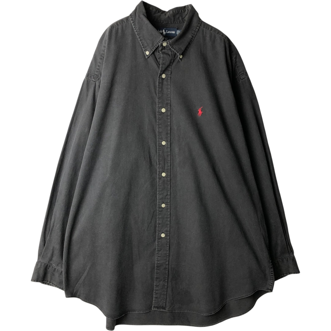 Ralph Lauren BLAIRE long sleeve button down shirt, men's XL size cotton black type Vintage Second Hand