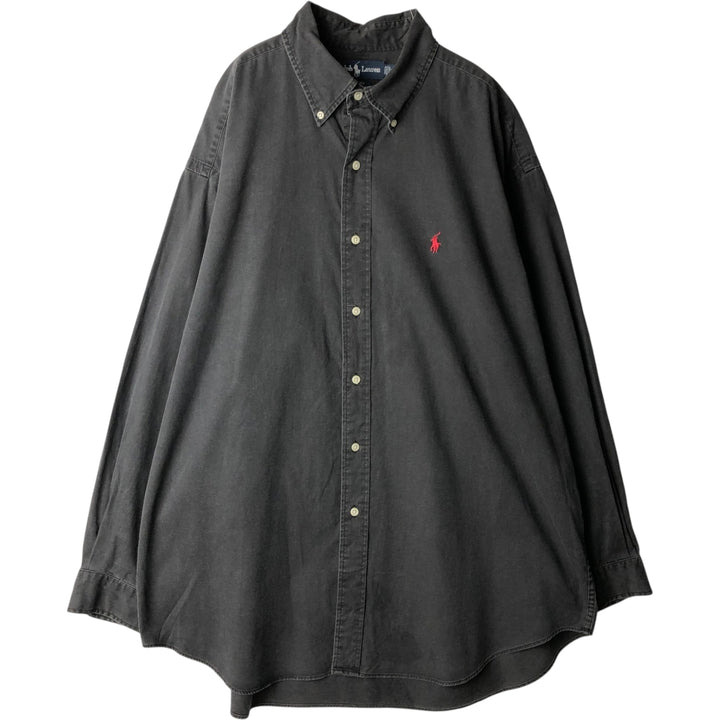 Ralph Lauren BLAIRE long sleeve button down shirt, men's XL size cotton black type Vintage Second Hand