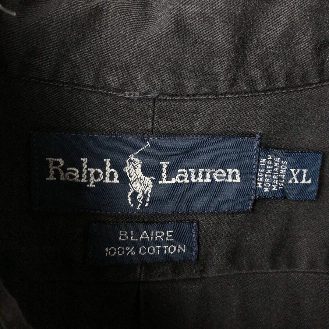 Ralph Lauren BLAIRE long sleeve button down shirt, men's XL size cotton black type Vintage Second Hand