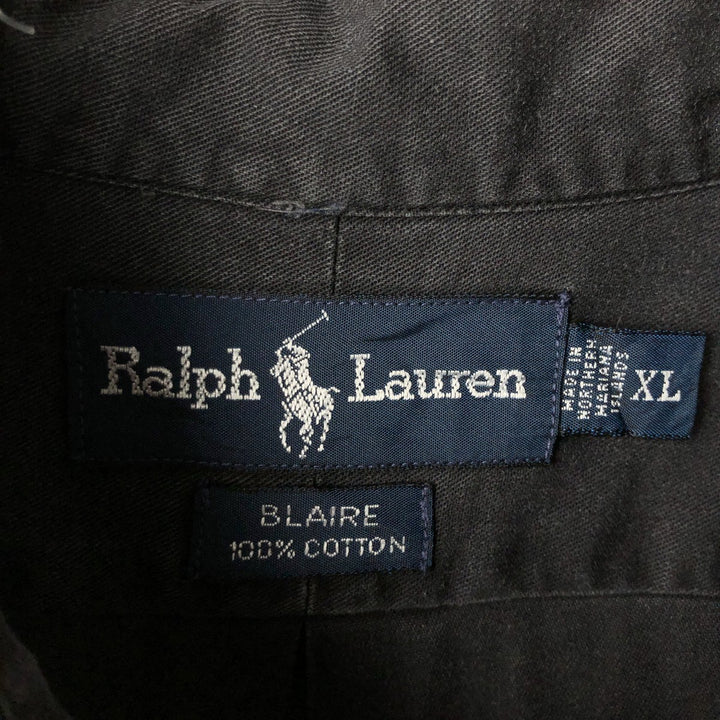Ralph Lauren BLAIRE long sleeve button down shirt, men's XL size cotton black type Vintage Second Hand