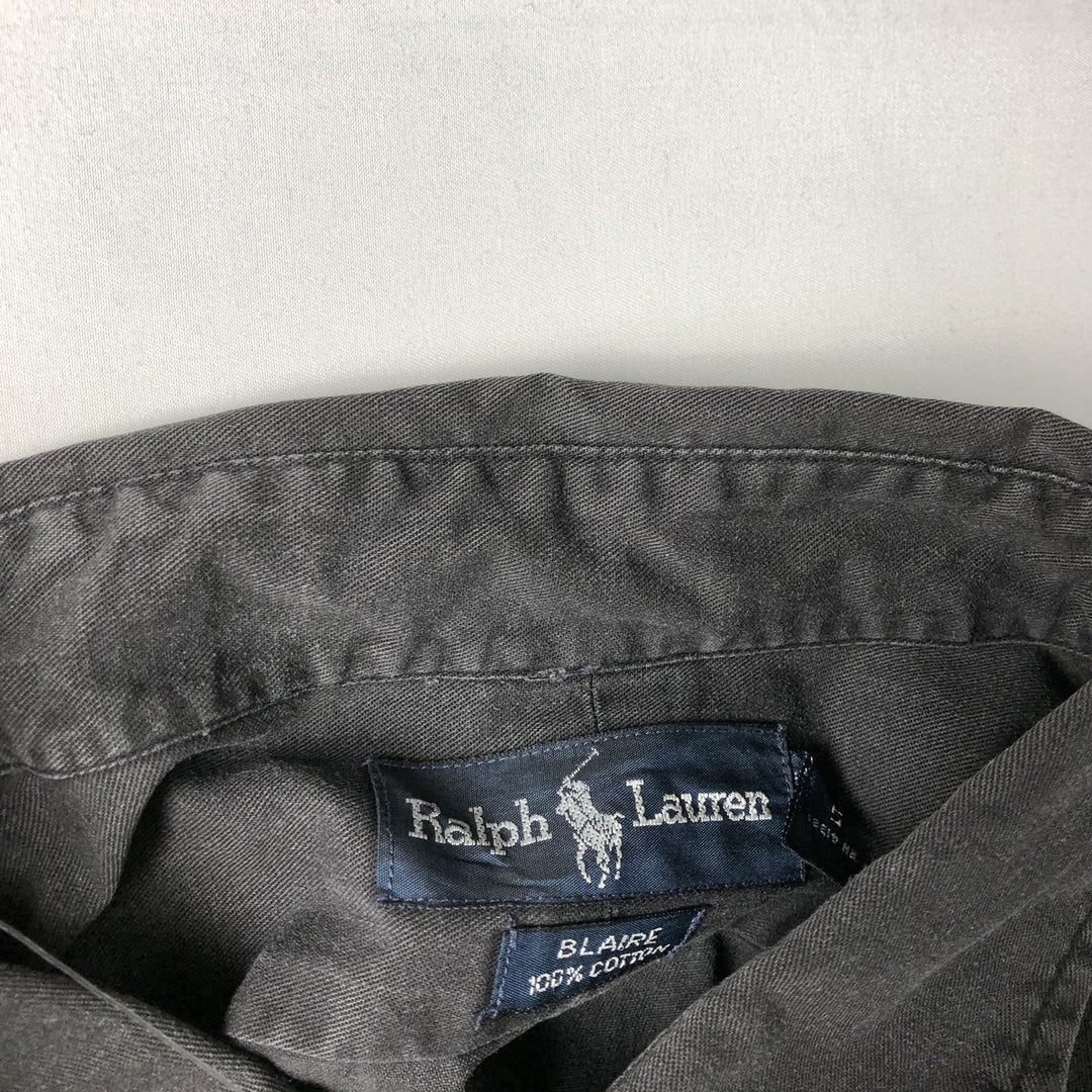 Ralph Lauren BLAIRE long sleeve button down shirt, men's XL size cotton black type Vintage Second Hand