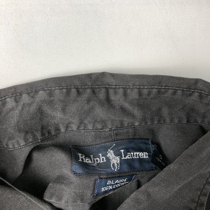 Ralph Lauren BLAIRE long sleeve button down shirt, men's XL size cotton black type Vintage Second Hand