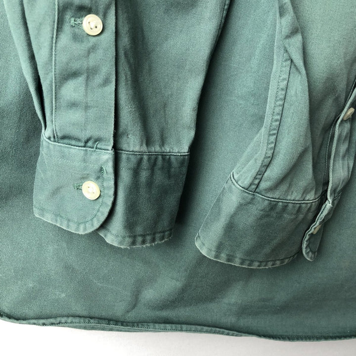 Ralph Lauren BLAKE long sleeve button down shirt, men's size L cotton green type Vintage Second Hand