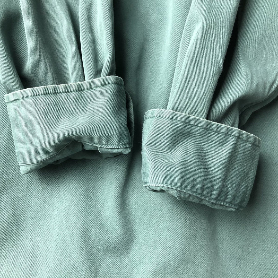 Ralph Lauren BLAKE long sleeve button down shirt, men's size L cotton green type Vintage Second Hand