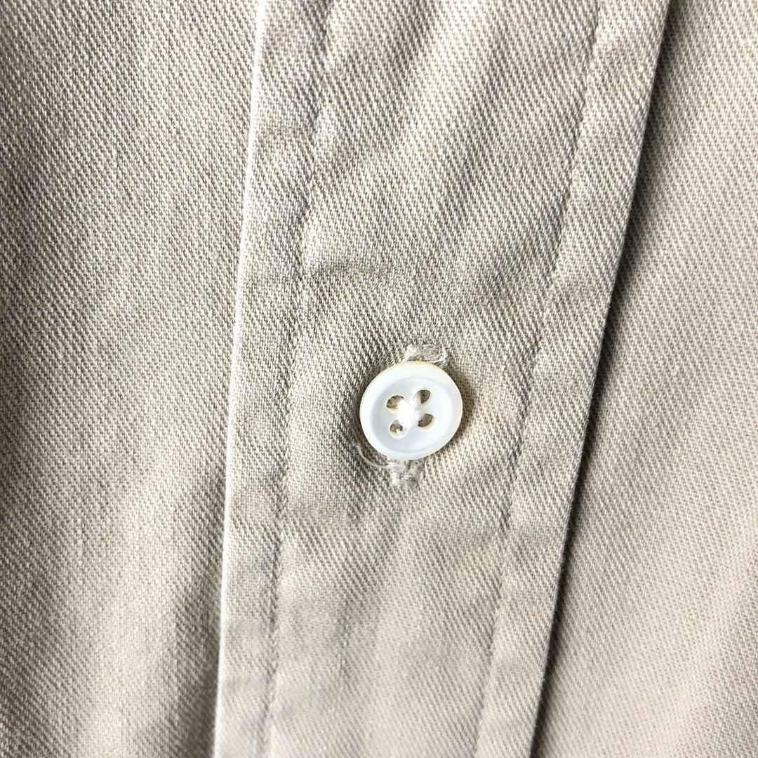 Ralph Lauren long sleeve button down shirt, men's size M cotton Beige type Vintage Second Hand
