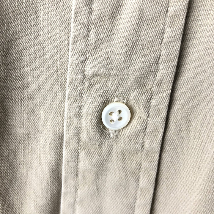 Ralph Lauren long sleeve button down shirt, men's size M cotton Beige type Vintage Second Hand