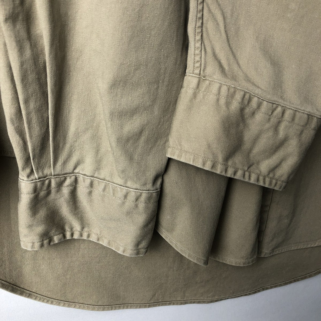 Ralph Lauren long sleeve button down shirt, men's size M cotton Beige type Vintage Second Hand