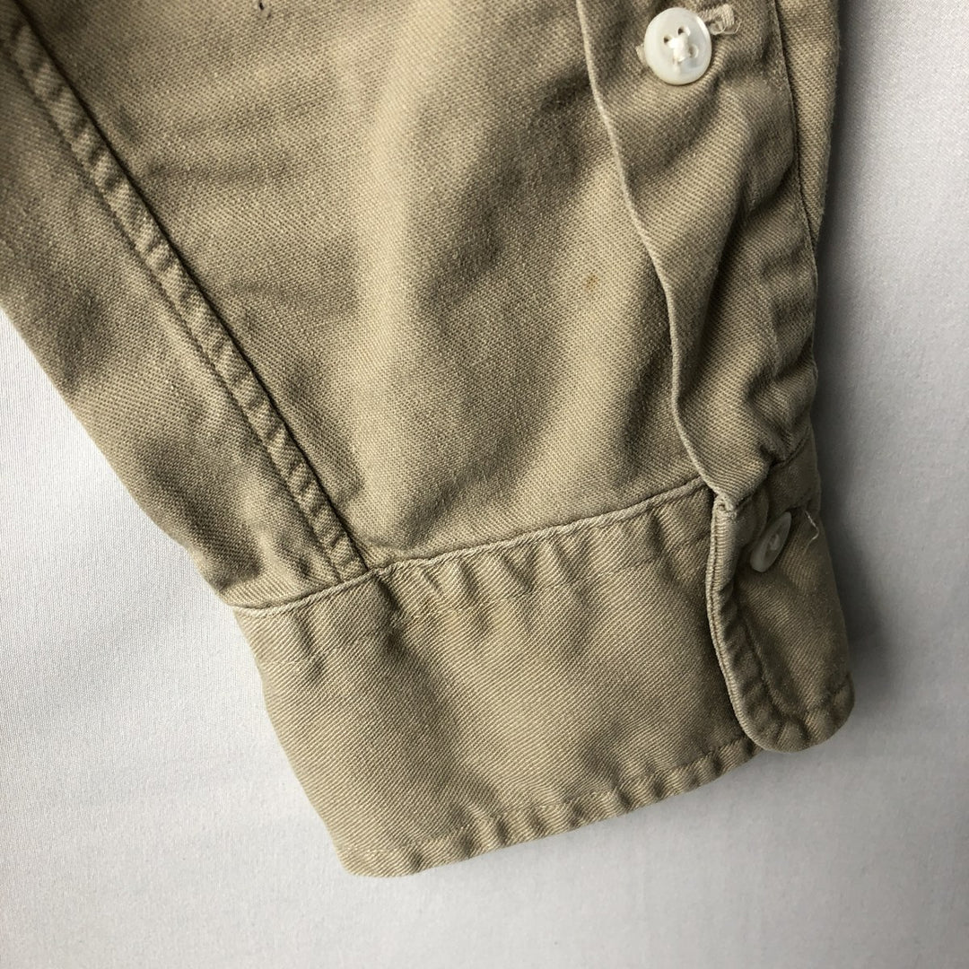 Ralph Lauren long sleeve button down shirt, men's size M cotton Beige type Vintage Second Hand