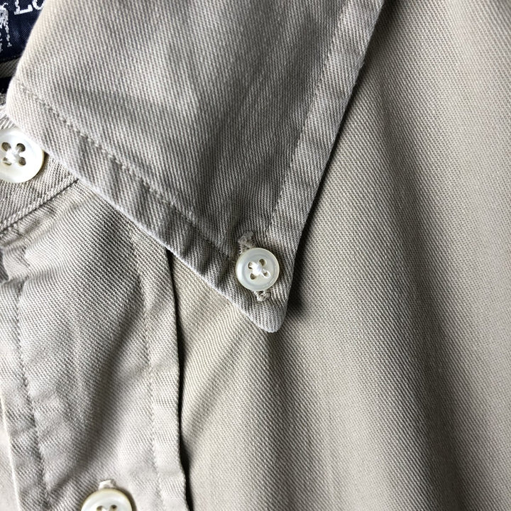 Ralph Lauren long sleeve button down shirt, men's size L cotton Beige type Vintage Second Hand