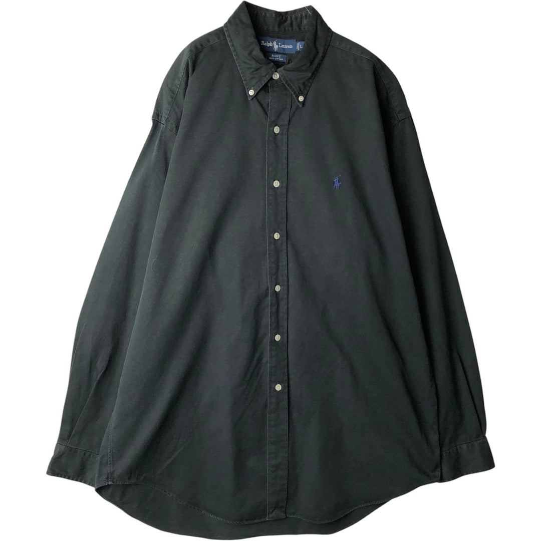 Ralph Lauren BLAKE long sleeve button down shirt, men's size L cotton black type Vintage Second Hand