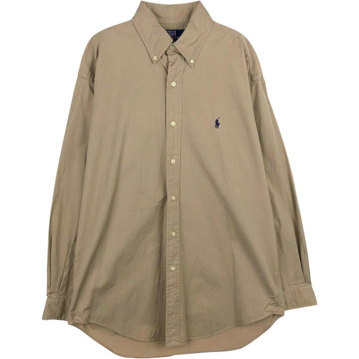 Ralph Lauren BLAKE long sleeve button down shirt, men's size M cotton Beige type Vintage Second Hand