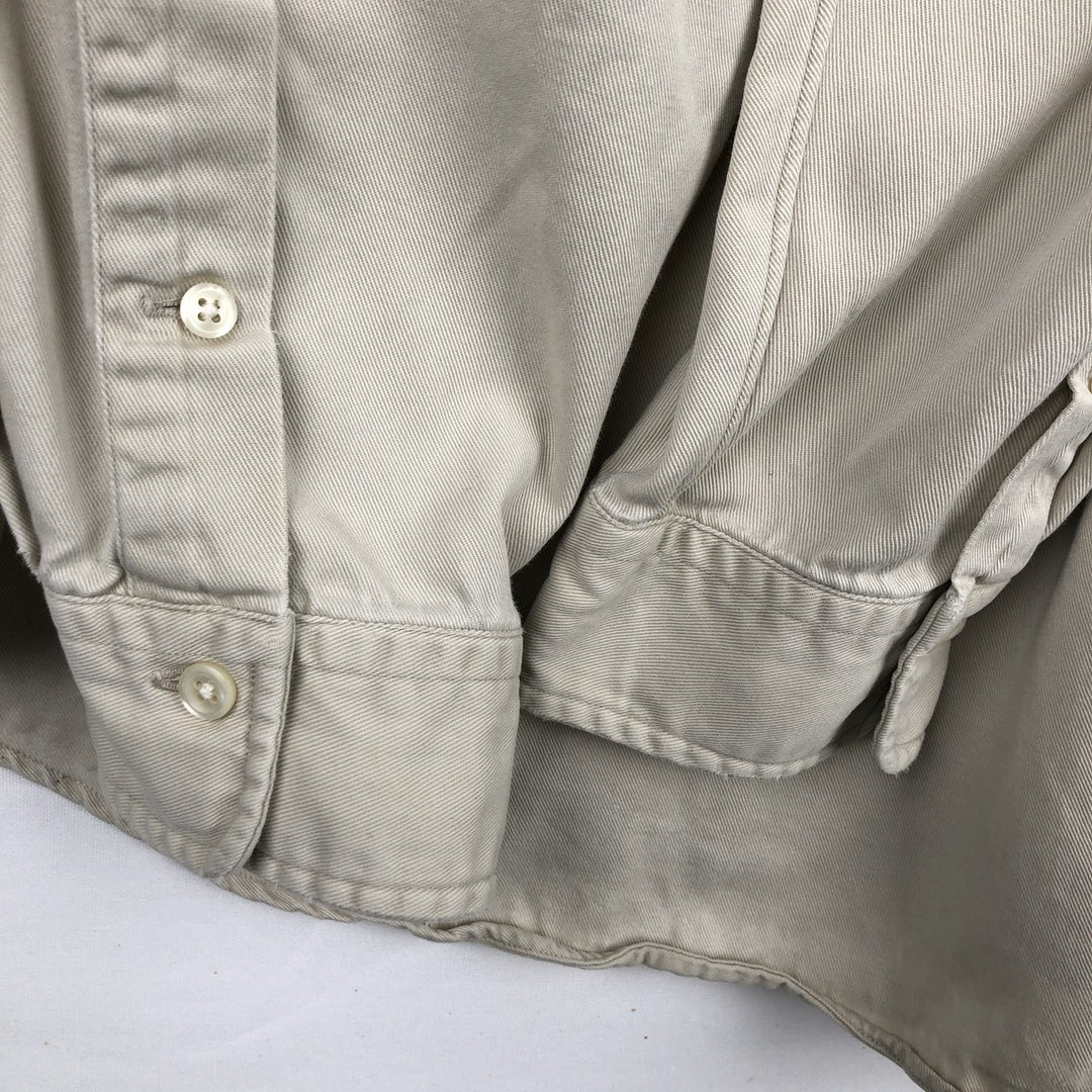 Ralph Lauren long sleeve button down shirt, men's XXL size cotton Beige type Vintage Second Hand