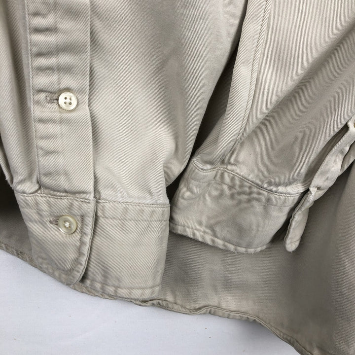 Ralph Lauren long sleeve button down shirt, men's XXL size cotton Beige type Vintage Second Hand