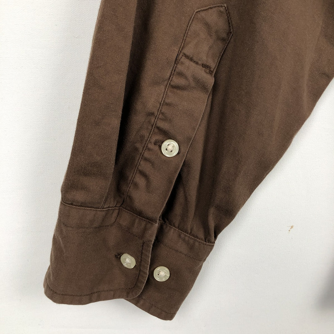 Ralph Lauren BLAKE long sleeve button down shirt, men's XL size cotton brown type Vintage Second Hand