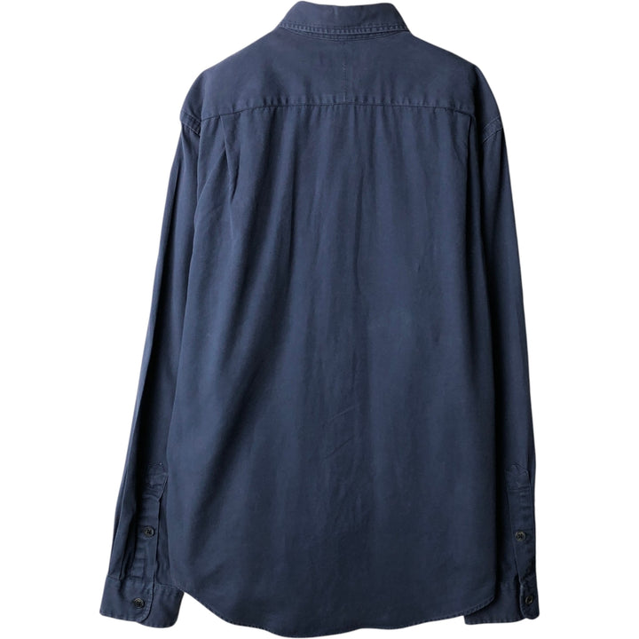 Ralph Lauren POLO by Ralph Lauren long-sleeved cotton shirt, men's size M cotton navy blue type Vintage Second Hand