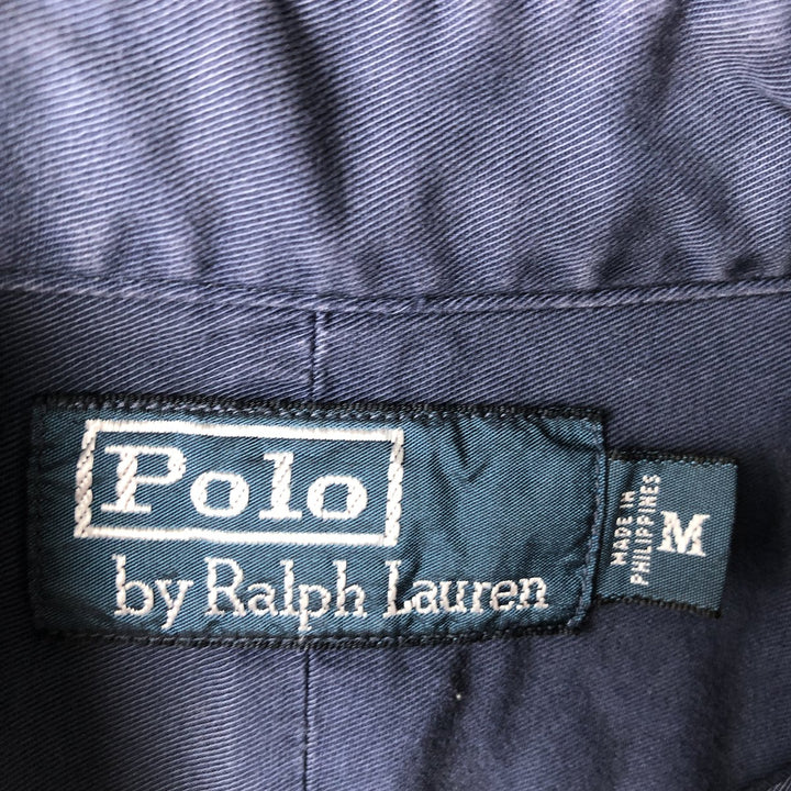 Ralph Lauren POLO by Ralph Lauren long-sleeved cotton shirt, men's size M cotton navy blue type Vintage Second Hand