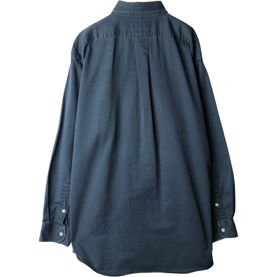 Ralph Lauren BLAIRE long sleeve button down shirt, men's XL size cotton navy blue type Vintage Second Hand