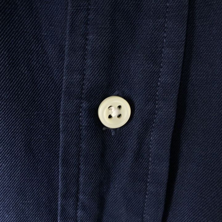 Ralph Lauren CUSTOM FIT long sleeve button down shirt, men's size M cotton navy blue type Vintage Second Hand
