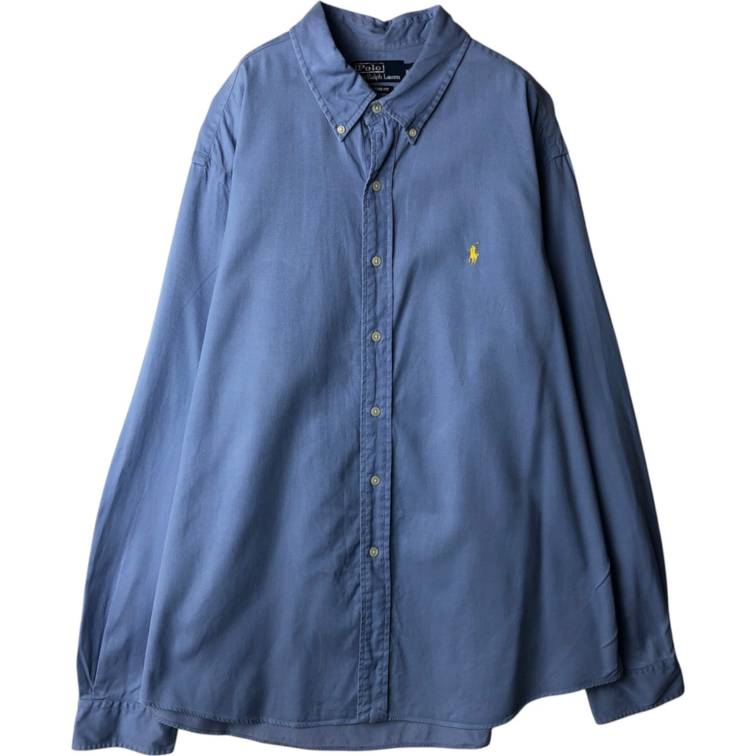 Ralph Lauren Custom Fit Long Sleeve Button Down Shirt Men's XXL cotton Blue type light blue Vintage Second Hand