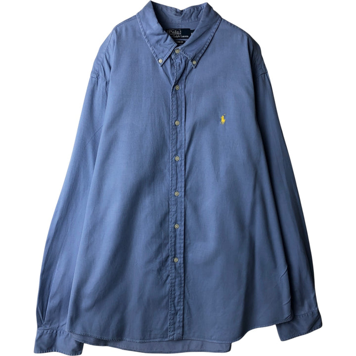 Ralph Lauren Custom Fit Long Sleeve Button Down Shirt Men's XXL cotton Blue type light blue Vintage Second Hand