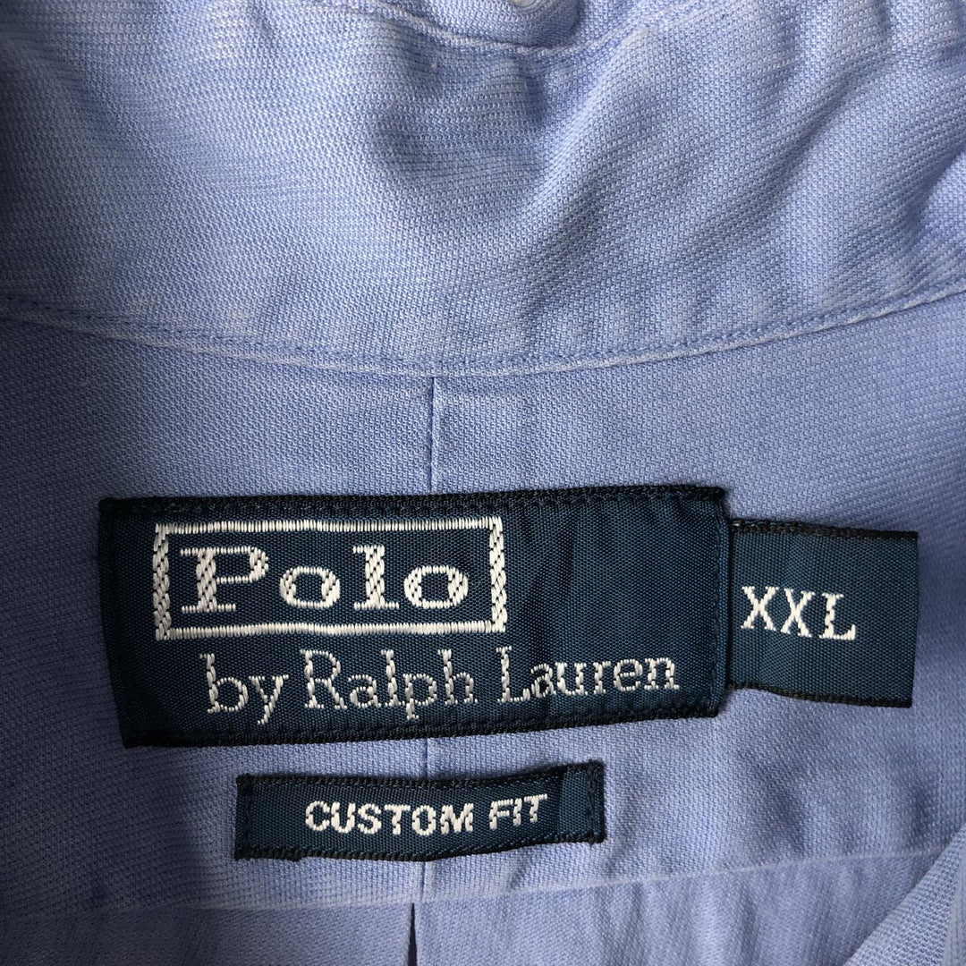 Ralph Lauren Custom Fit Long Sleeve Button Down Shirt Men's XXL cotton Blue type light blue Vintage Second Hand
