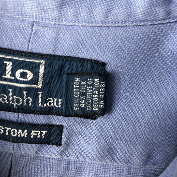 Ralph Lauren Custom Fit Long Sleeve Button Down Shirt Men's XXL cotton Blue type light blue Vintage Second Hand