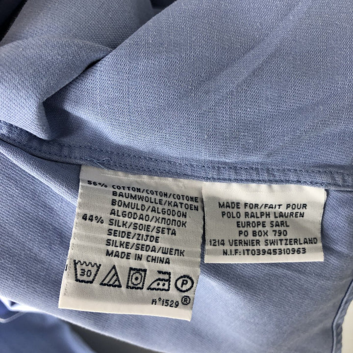 Ralph Lauren Custom Fit Long Sleeve Button Down Shirt Men's XXL cotton Blue type light blue Vintage Second Hand